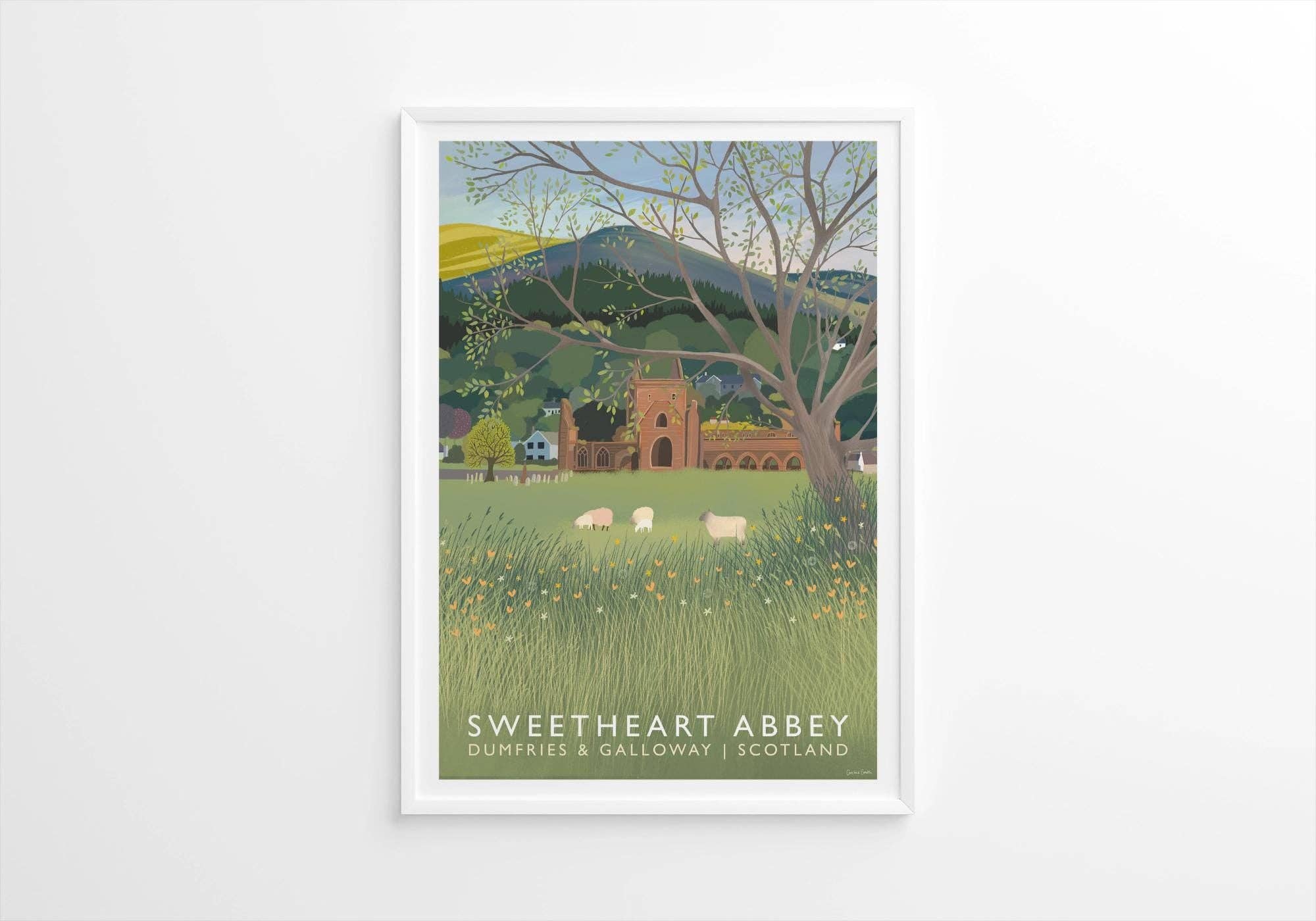 Galloway Arts - Wholesale Art Print - Sweetheart Abbey, Dumfries & Galloway - Travel Poster3