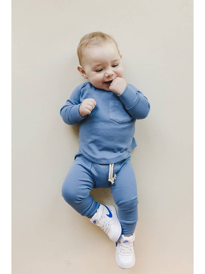 Lucky Panda Kids - Venta al por mayor Conjuntos de ropa cómoda - Niños - Conjunto de descanso | Azul océano2