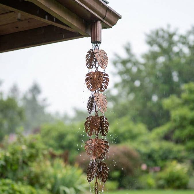 Rustic Metal Long Rain Chain for wholesale by Continental Art Center