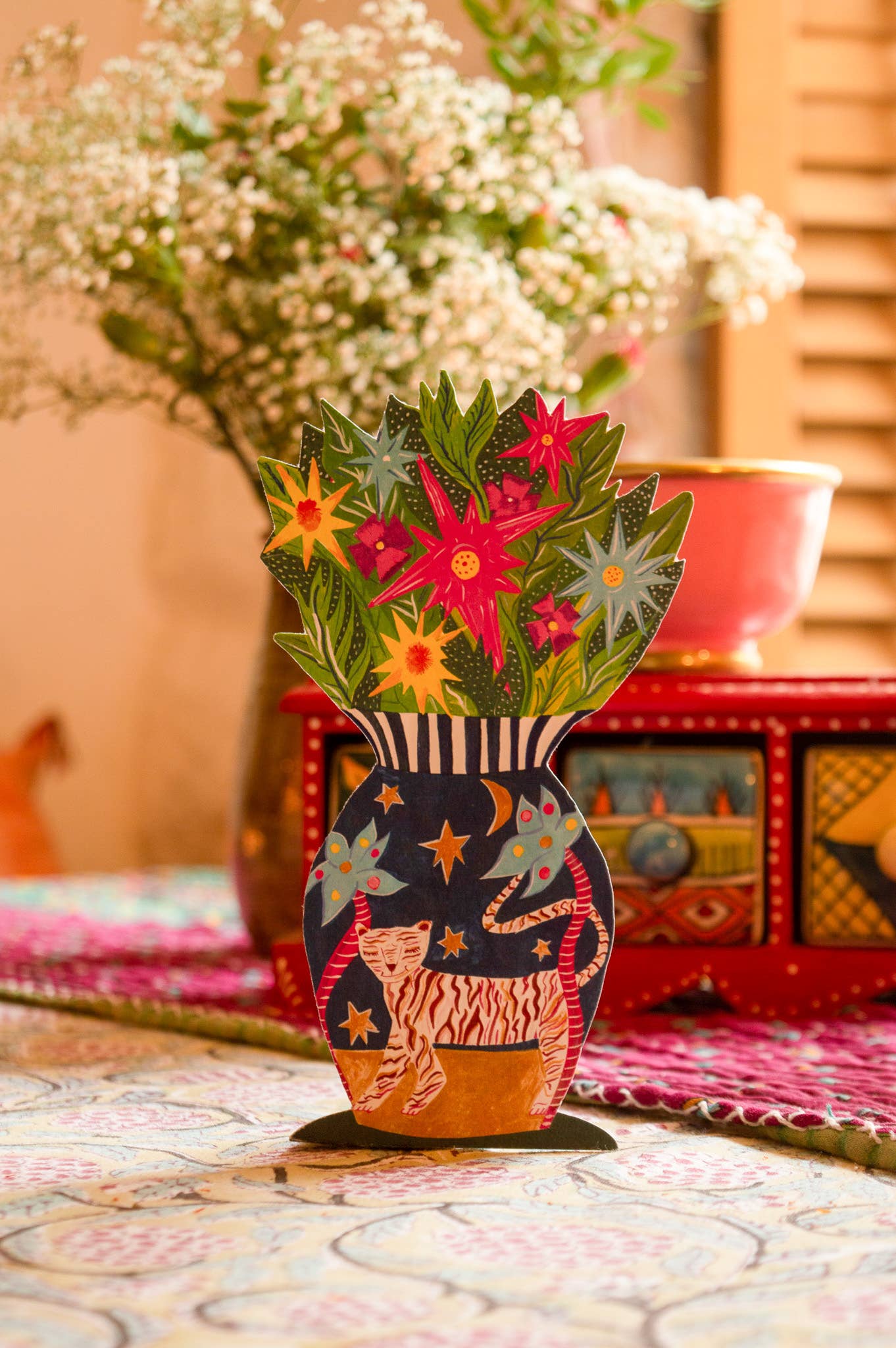 Hutch Cassidy - Vendita all'ingrosso Biglietti di auguri generici - Biglietto d'auguri con vaso pop-up magico a tigre1