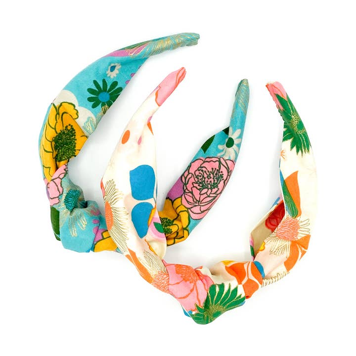 Bandeau Nœud Haut | Floral Métallique Rétro pour la vente par Wee Joys