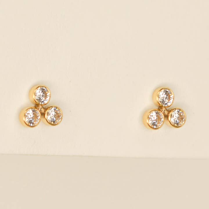 Syd Squared Jewelry - Wholesale Stud/Post Earrings - Trio Crystal Stud0