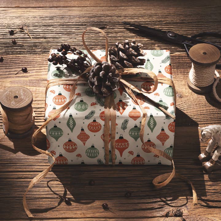 MagicMerchEmporium - Wholesale Wrapping Paper Roll - Retro Holiday Wrapping Paper1