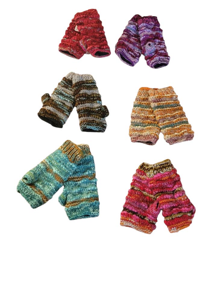 G-17 Wool Knitted Handwarmer with Fleece Lining Ribbed for wholesale by Evergreen Guardian Imports