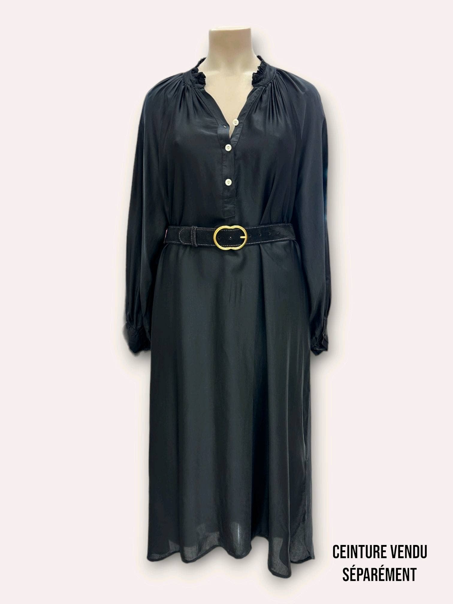 C'MELODIE - Wholesale Jurk - Dames - Grote Maat - Vloeiende jurk met lange mouwen4