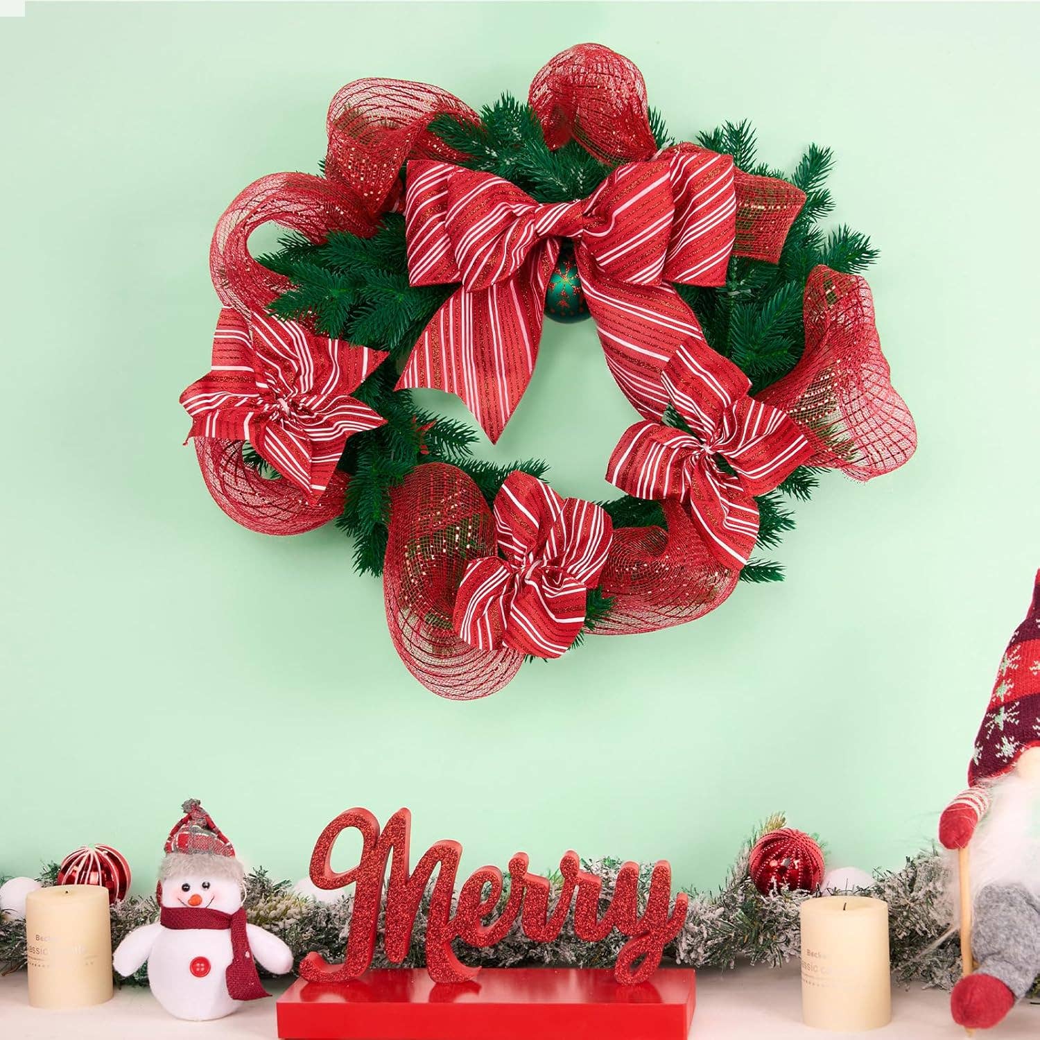 Posh Paper - Wholesale Ribbon - Gift Wrapping - Metallic Red Poly Burlap Deco Mesh Ribbon Fabric Wrapping Ribbon, 10" x 10 Yds2