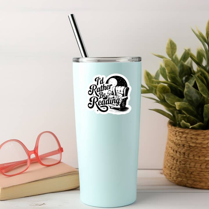 Purely Bookish - Wholesale Sticker - I'd Rather Be Reading – 3" Waterproof Bookish Sticker with Holo Overlay – Reading, Books, Reader Gift, Book Lover3