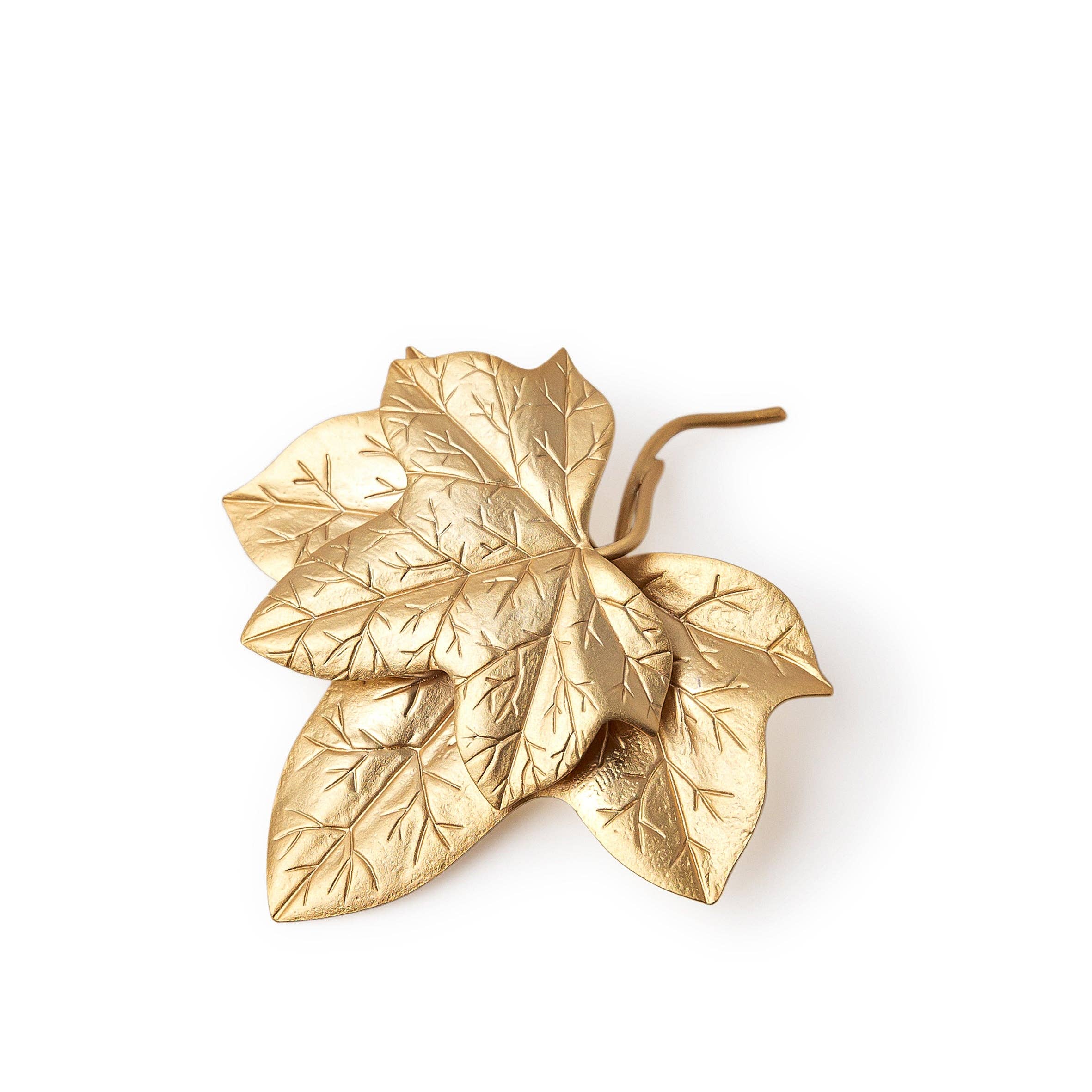 Ginger & VelVet - Wholesale Broche - 24-karaats vergulde broche met klimop en takken0