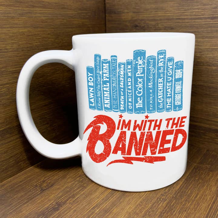 Mug à livres I'm with the Banned (Bowie Inspired) pour la vente par Citizen Ruth