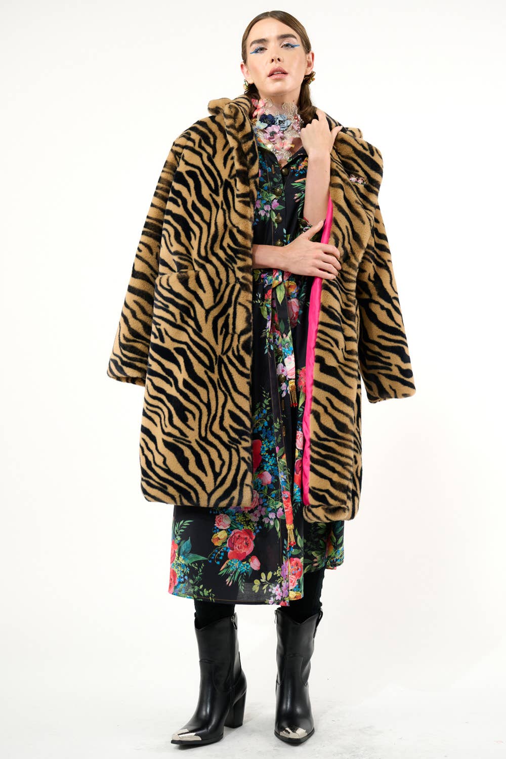 Black Floral Zinnia Shirt-Dress for wholesale on Faire19