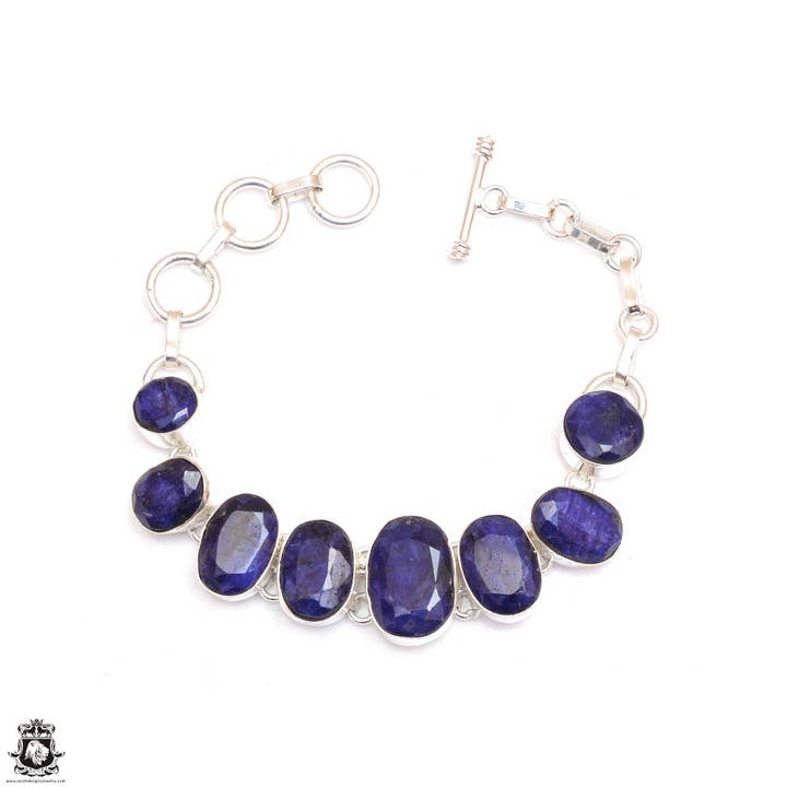 Ceylon Sapphire Genuine Gemstone Bracelet B4525 for wholesale by SARAH DESIGNS JEWELRY