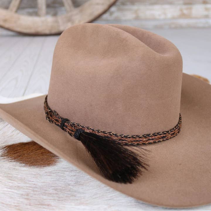 Willow Lane Hat Co. - Wholesale Hat Accessory - Women's - Horsehair Braided Single Tassel Hat Band - Sundown