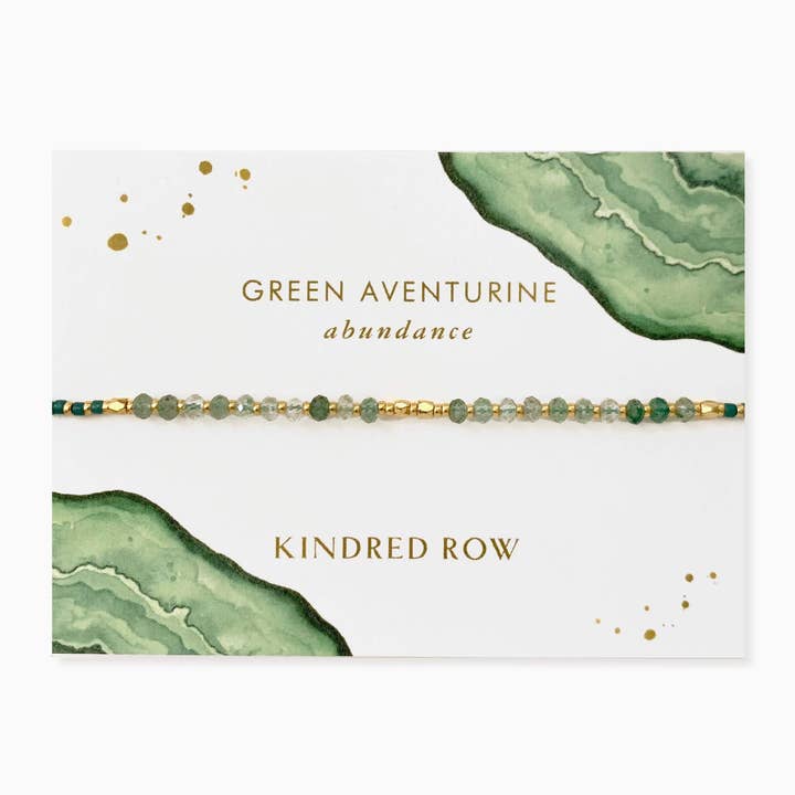 Kindred Row - Wholesale Beaded Bracelet - Green Aventurine Healing Gemstone Stacking Bracelet