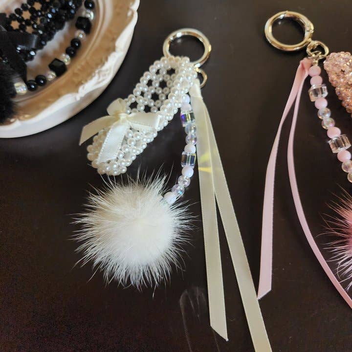 MOND HAUS - Wholesale Keychain - Women's - Lucienne Keychain | Coquette Lovely Ballet Shoes Beads Charm1