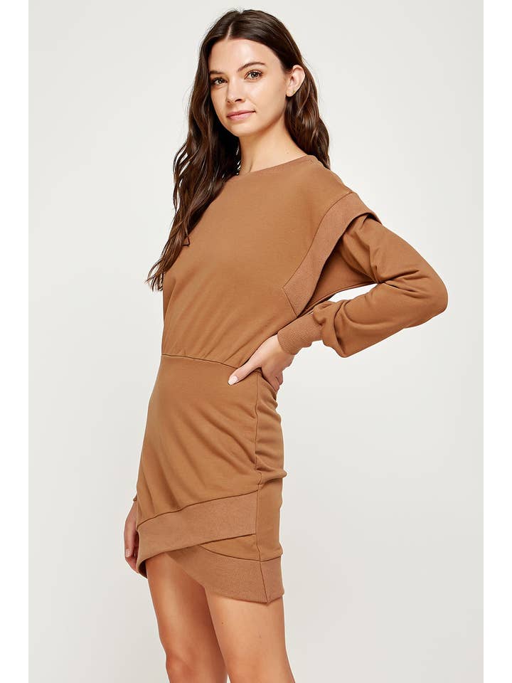 Strut & Bolt - Wholesale Dress - Women's - Ribbed Asymmetric Hem Knit Mini Dress7