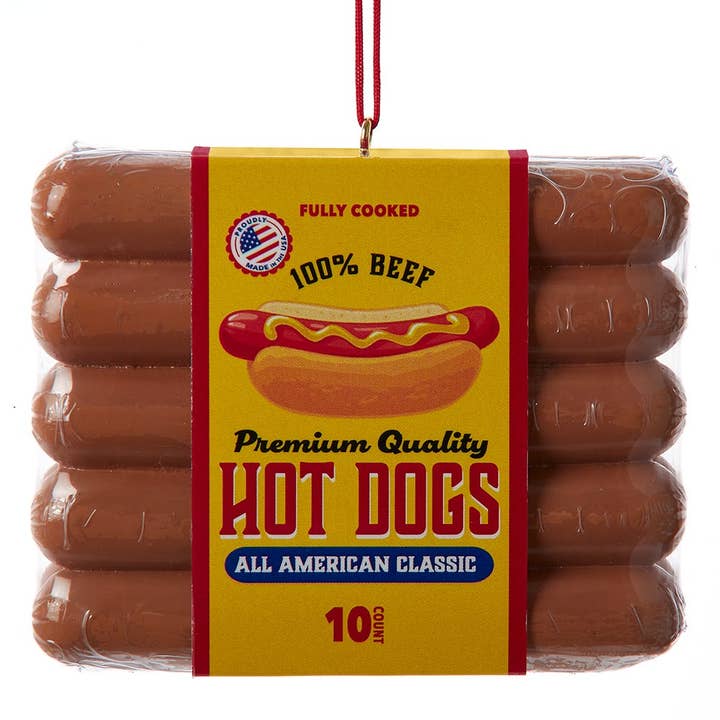 3.375"RESIN HOT DOG PACKAGE ORN for wholesale by Kurt S. Adler, Inc.