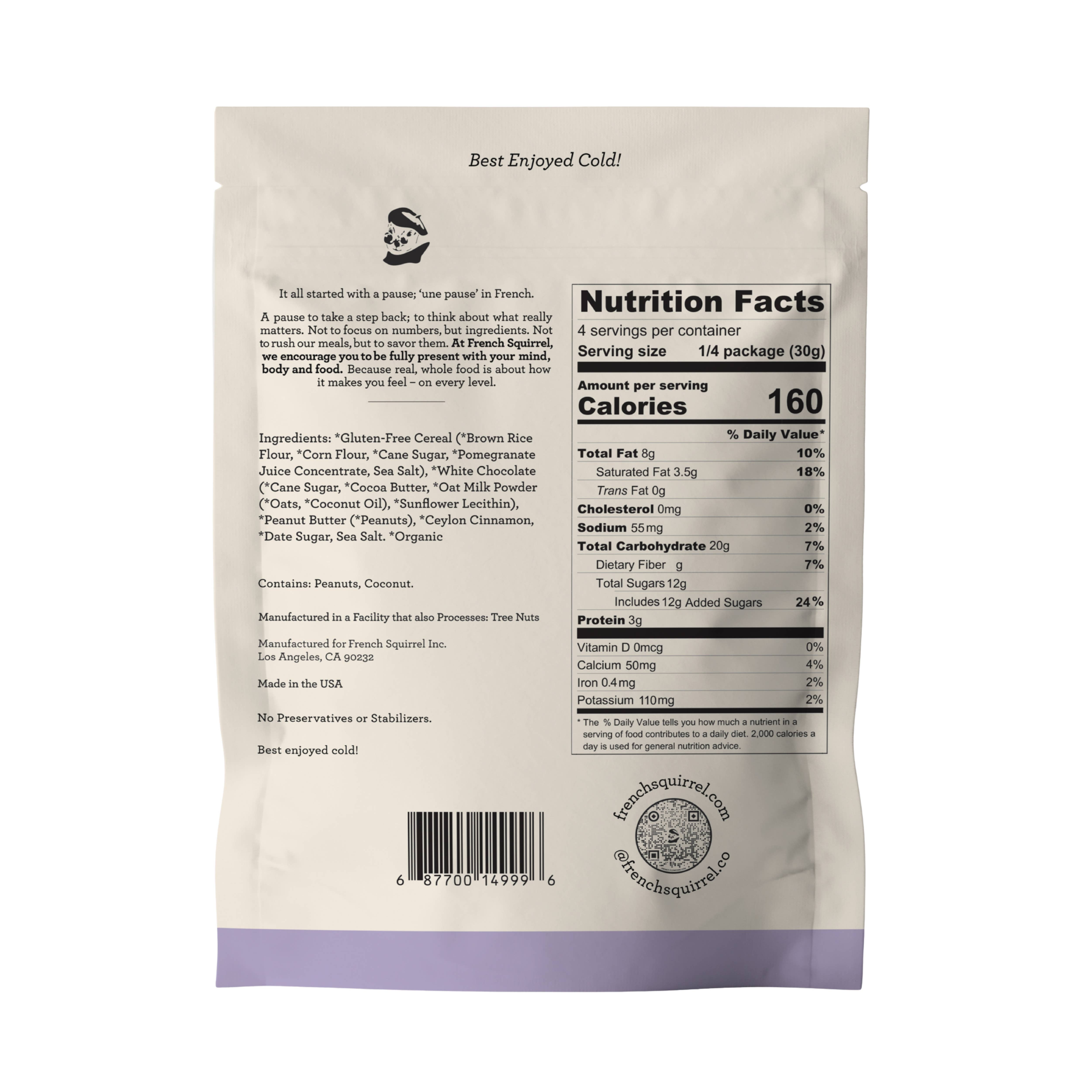 French Squirrel - Wholesale Breakfast Cereal - French Toast Bisous: White Chocolate PB Clusters (12 BAGS)1