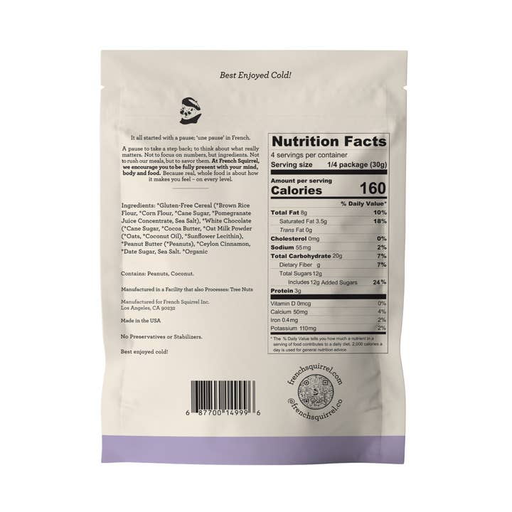 French Squirrel - Wholesale Breakfast Cereal - French Toast Bisous: White Chocolate PB Clusters (12 BAGS)1