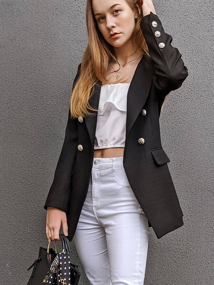 Blazer in tessuto testurizzato Princess Polina per la vendita all'ingrosso da parte di belle & bloom