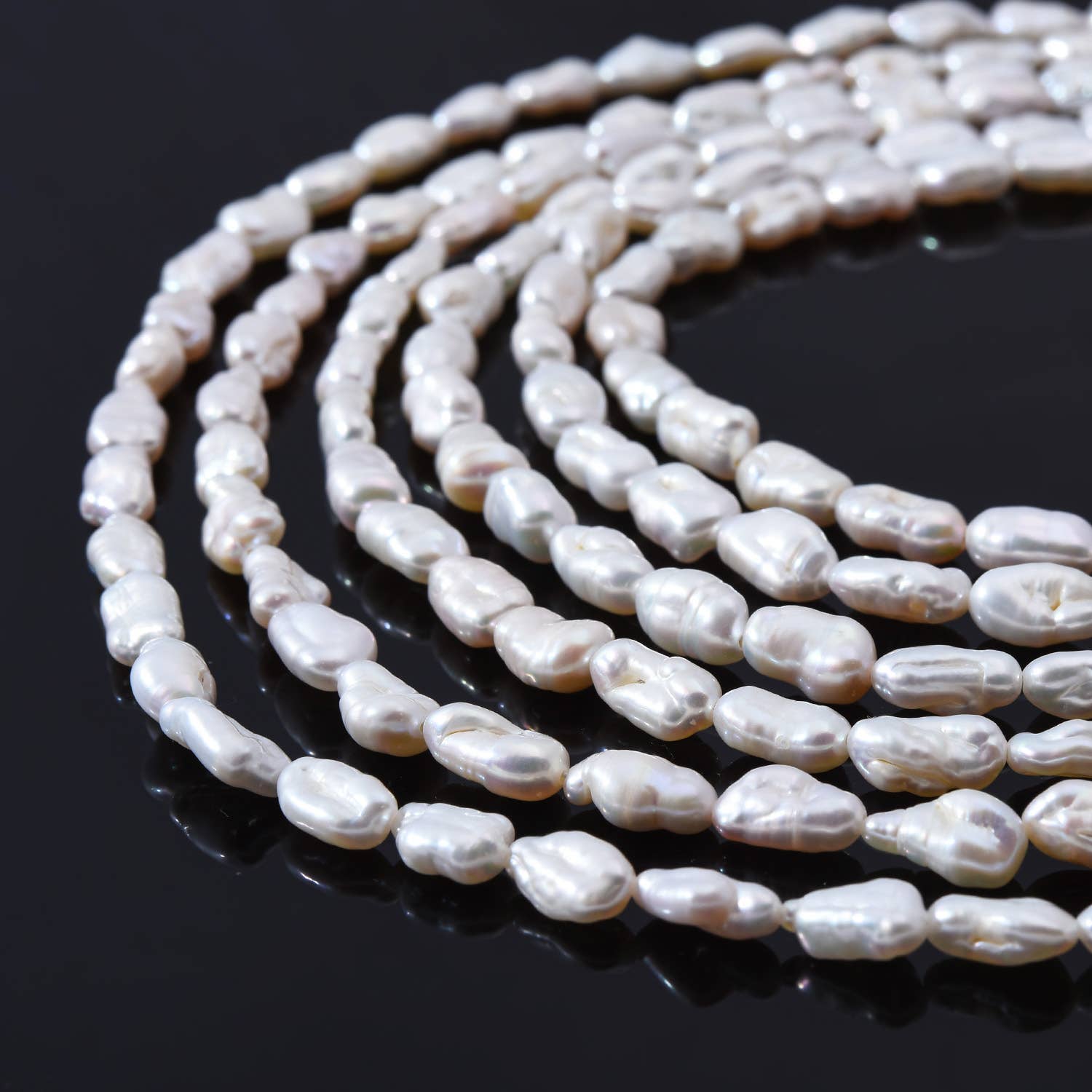 findings4uGem – wholesale Pärlband/Pärlhalsband – Naturliga vita keshipärlor i sötvattensfärg, FWP0083