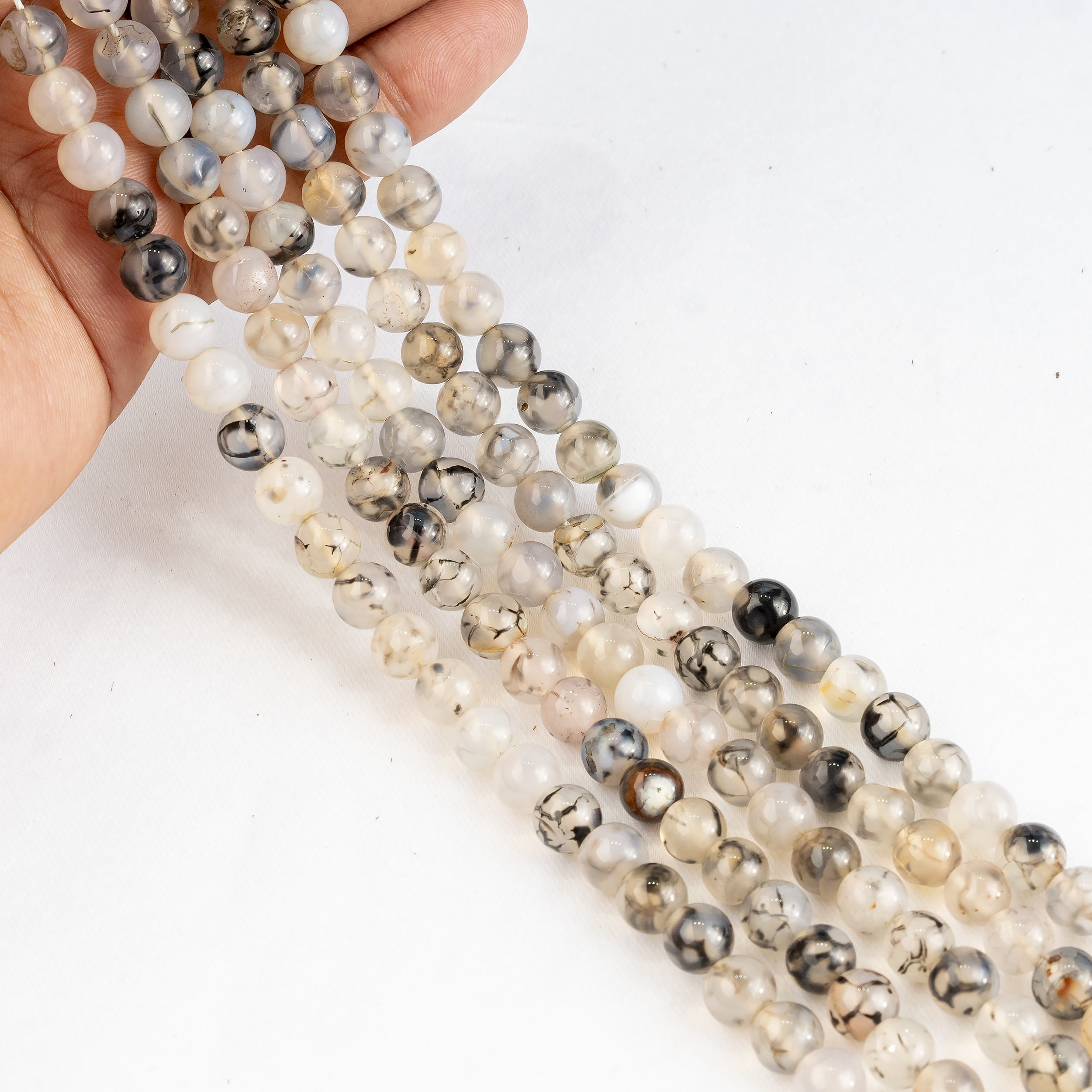 Soothing Crystals Beads - Wholesale Beads - Crystal Jewelry Beads | DragonVein Agate Black | Gemstone9