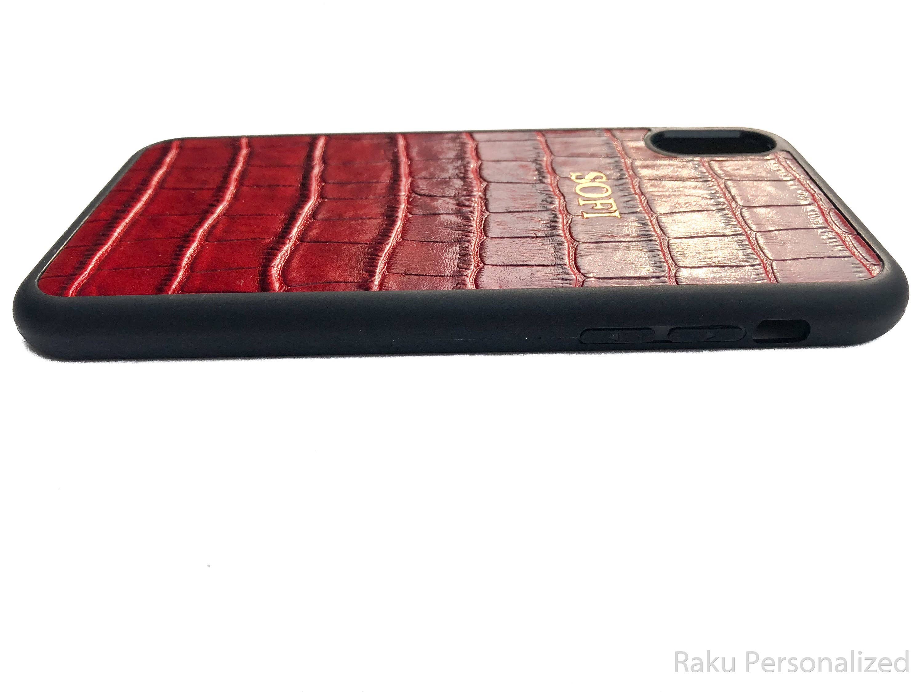 rakupersonalized - Wholesale Phone Case - Women's - Initial Iphone XR Case Black Powder Pink Custom Leather, Phone Case Iphone XR Womens Gifts Personalized, Embossed Leather Phone Case6