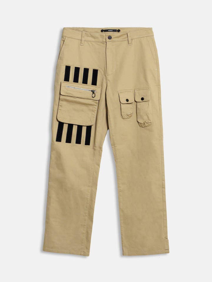 Khaki Konus Men's Cargo Pants with Removable Pocket in Black for wholesale on Faire