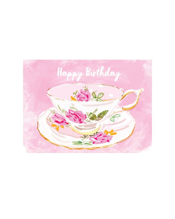 Rebecca Illustrated - Vente Cartes d'anniversaire - CARTE DE NOTE - TASSE DE THÉ2