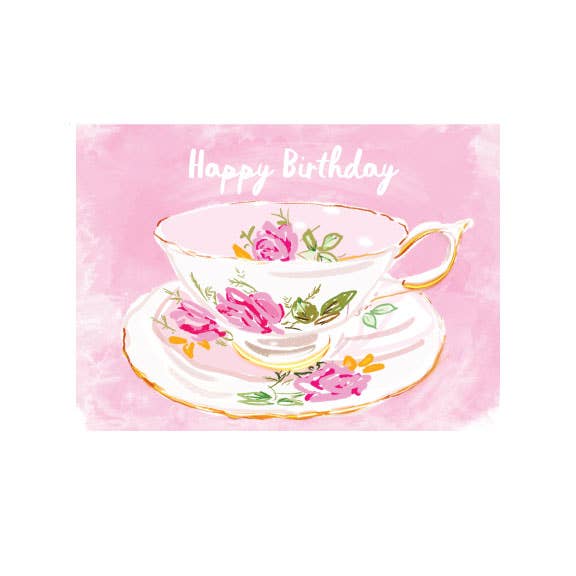 Rebecca Illustrated - Wholesale Birthday card - CUP OF TEA - Note Card 2