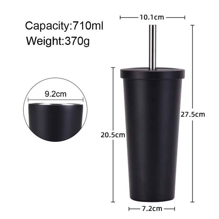 Candles Meta - Wholesale Insulated Mug/Tumbler - 710ml Silid Color Milk Tea Stainless Steel Cup with Straw20