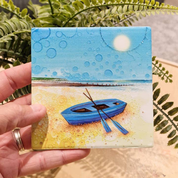 86-C Nautical Row Boat Coaster for wholesale by By Jo Crafts