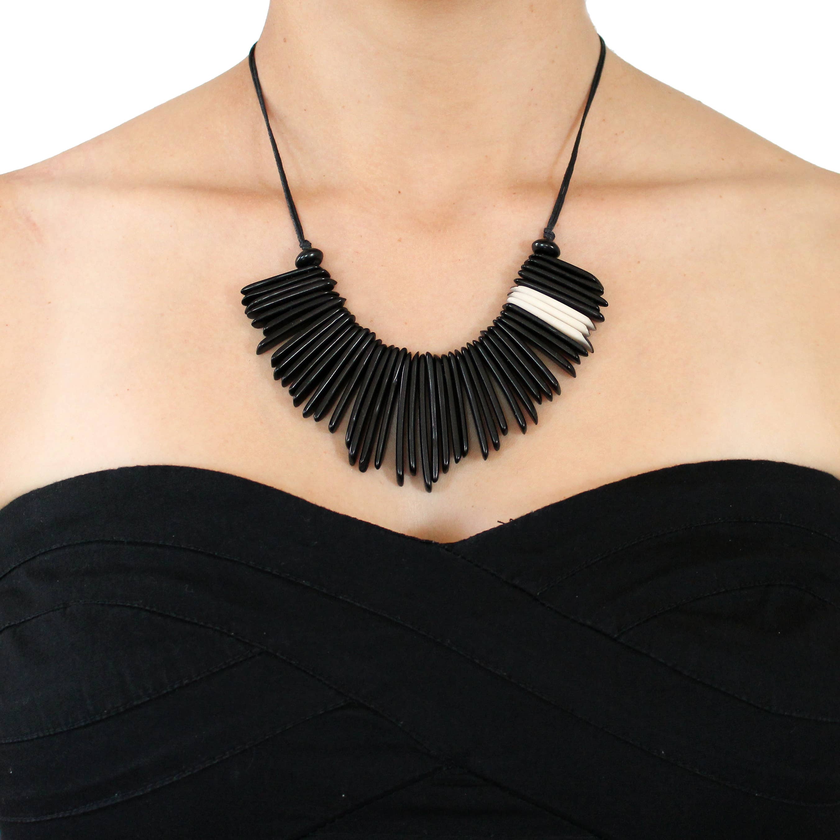 Muichic Natural Jewelry - Wholesale Jewelry Set - Tagua Jewelry Set, Fringe Tagua Necklace and Earrings 15