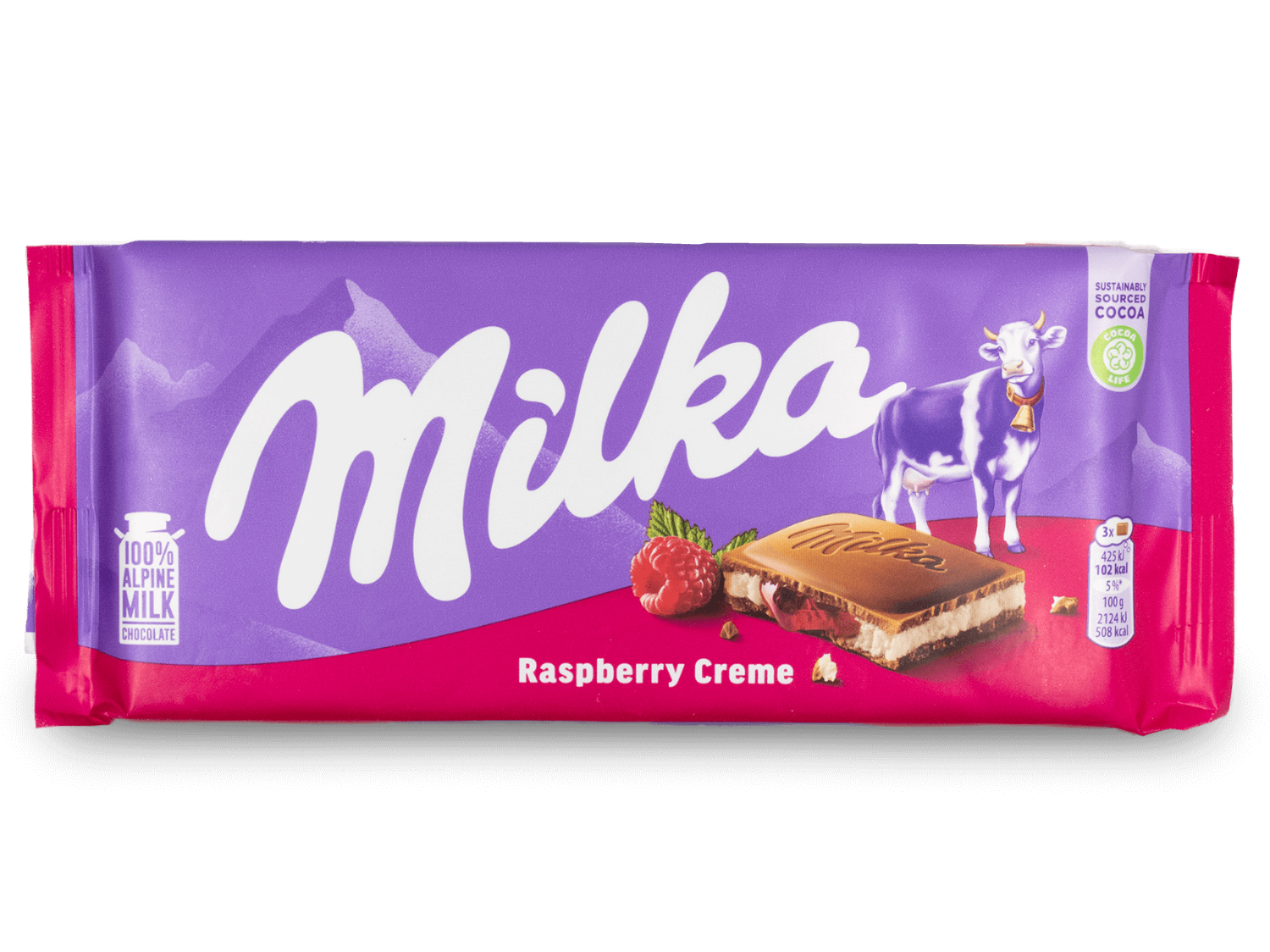 Global Bite Co - Wholesale Chocolate Bar - Milka Raspberry Cream 100g (European)1