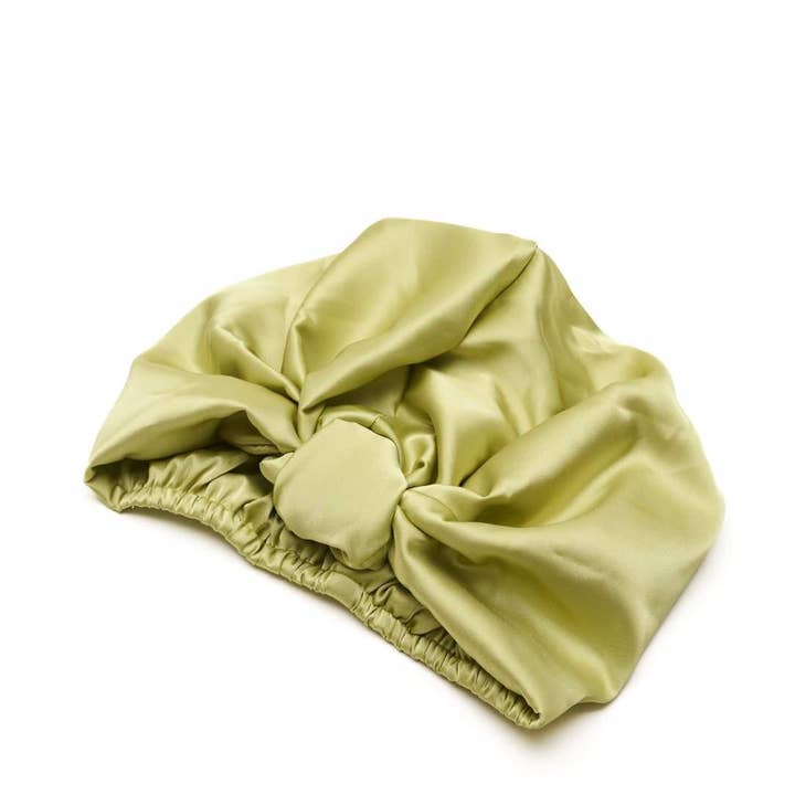Satin Volume Knot Turban - Celery for wholesale on Faire1
