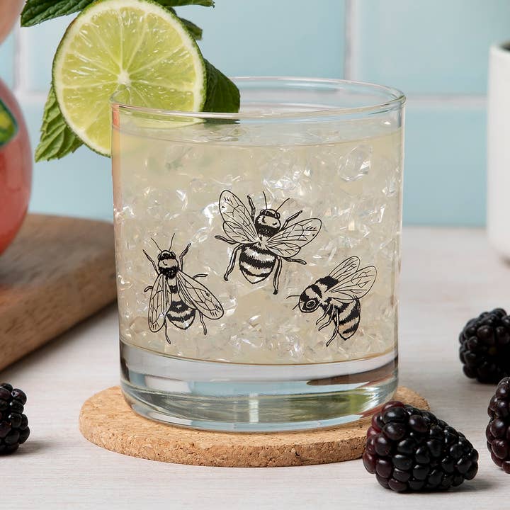 Counter Couture - Wholesale Cocktail/Liquor Glass - Bumble Bee Rocks Glass | Whiskey Glasses