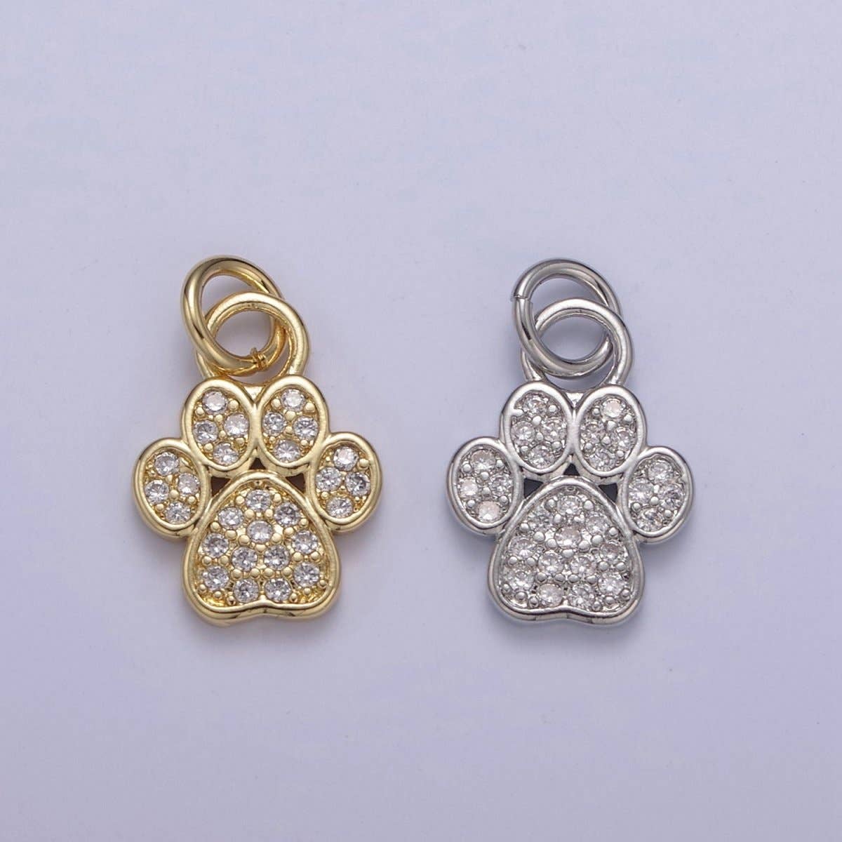 Aim Eternal – Engroshandel Vedhæng/charm – Mini Guld Sølv Hund Kat Bjørn Poteaftryk Charms til Armbånd Halskæde Ørering CZ Charm Smykkefremstilling Forsyning N-683 N-6843