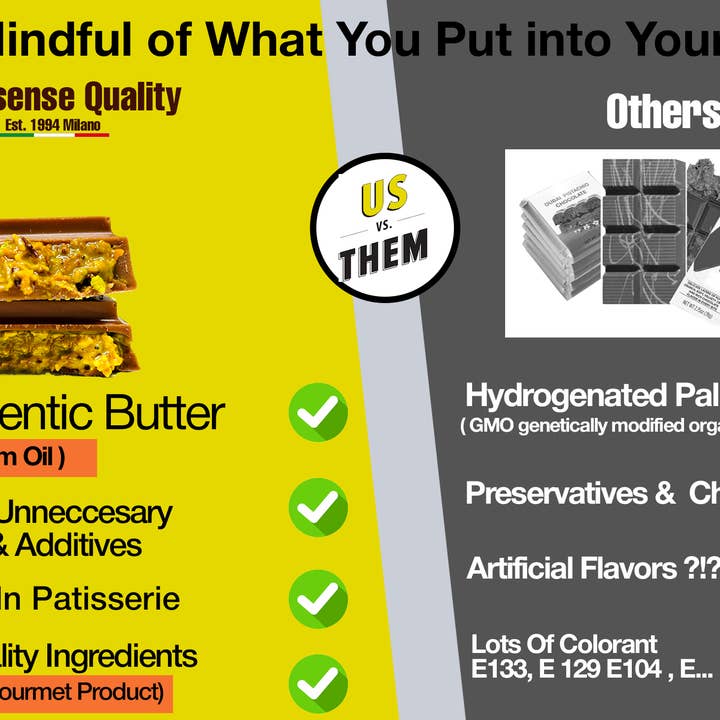 Swisense - Wholesale Chocolate Bar - Premium Dubai Kunafa Pistachio Chocolate Bar -2oz- Fresh7