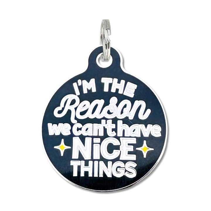 Personalized Dog ID Tag Charm - Can't Have Nice Things for wholesale by Bad Tags