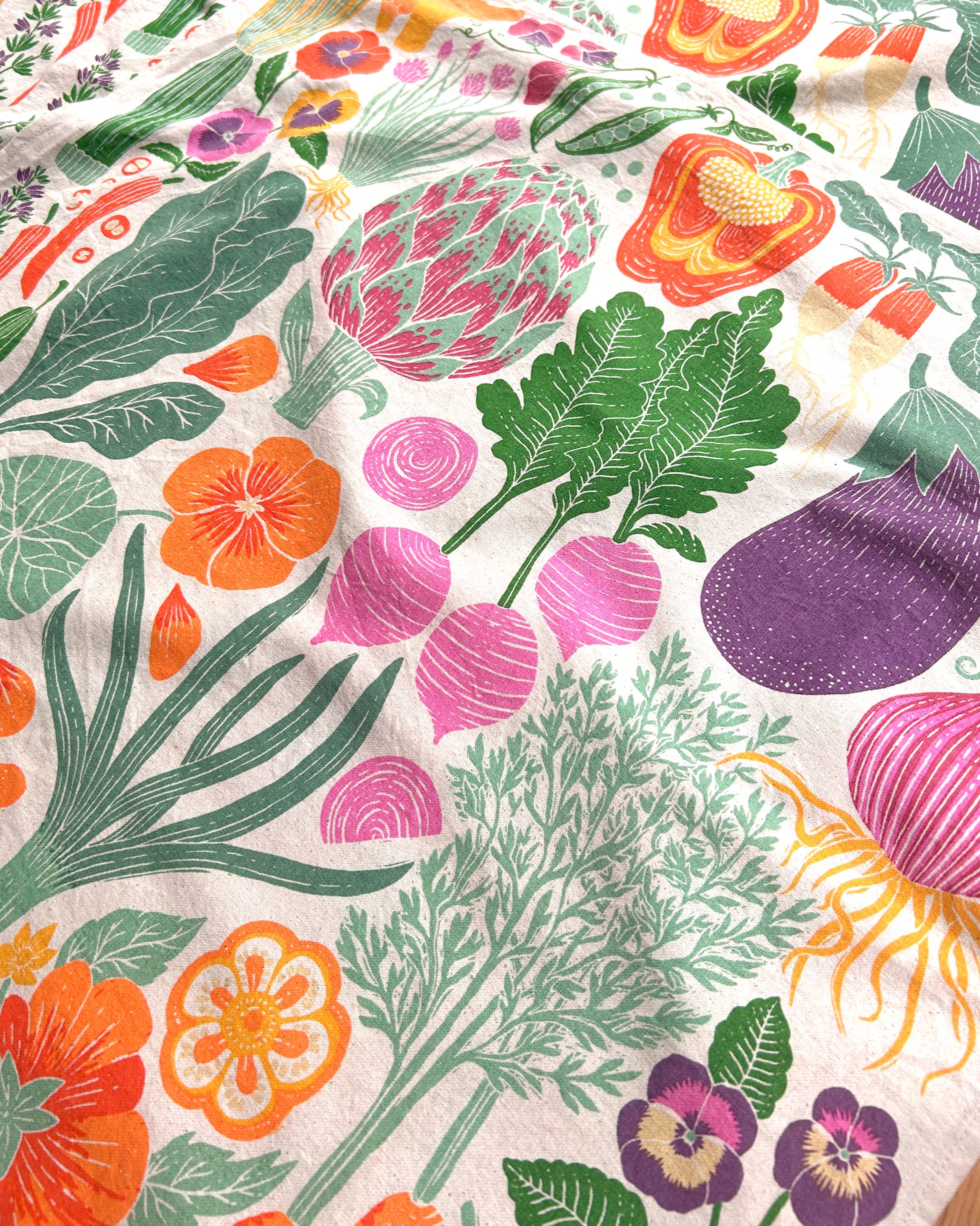 Lili Arnold - Wholesale Tea Towel - Organic Cotton Tea Towel - Veggie Garden2
