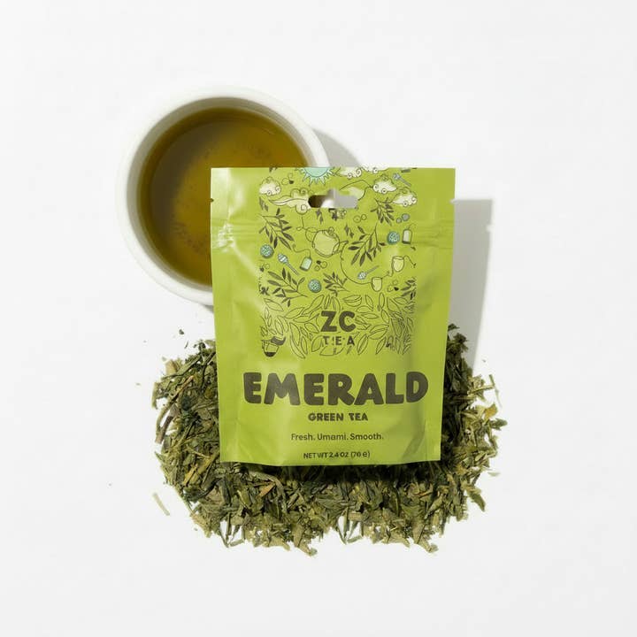 Emerald - Sencha Green Tea Retail Bag 2.4oz (70g) for wholesale by ZC Tea