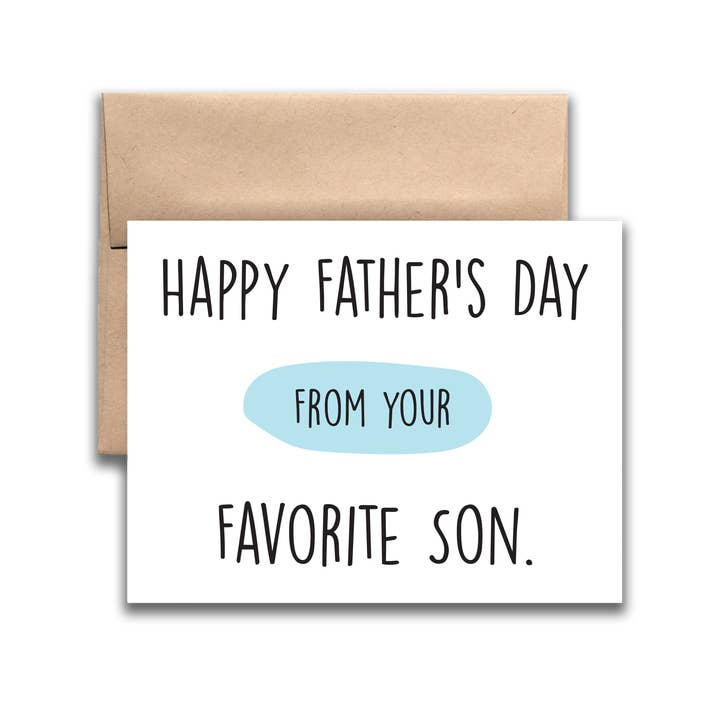 REMOVED BRAND - Wholesale Father's Day Card - Father's Day Favorite Son Greeting Card
