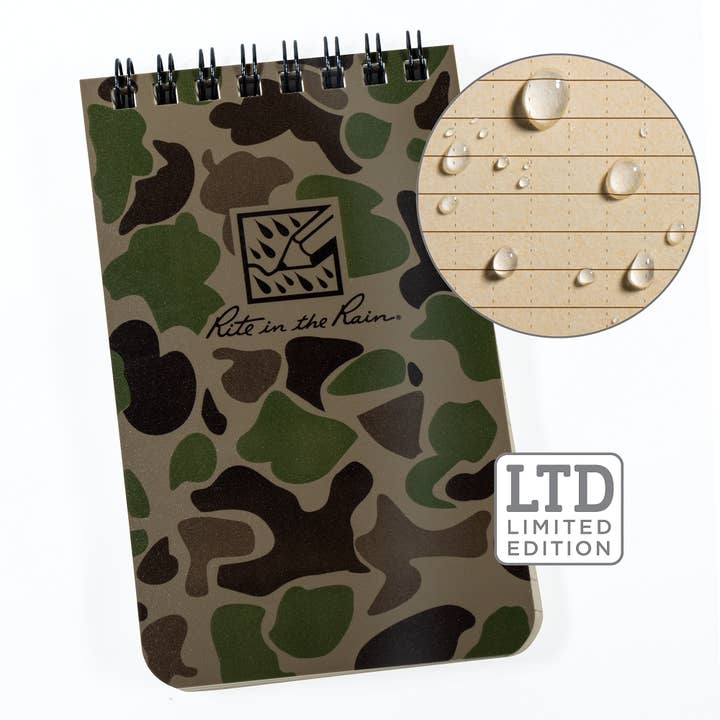 Rite in the Rain 3" x 5" Top-Spiral Notebooks, Duck Camo for wholesale by Rite in the Rain