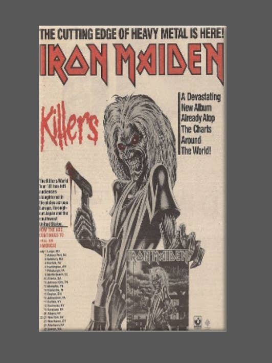IRON MAIDEN, Magnet, Button, Mirror, Fridge, KILLERS AD for wholesale by Ba Ba Buttons