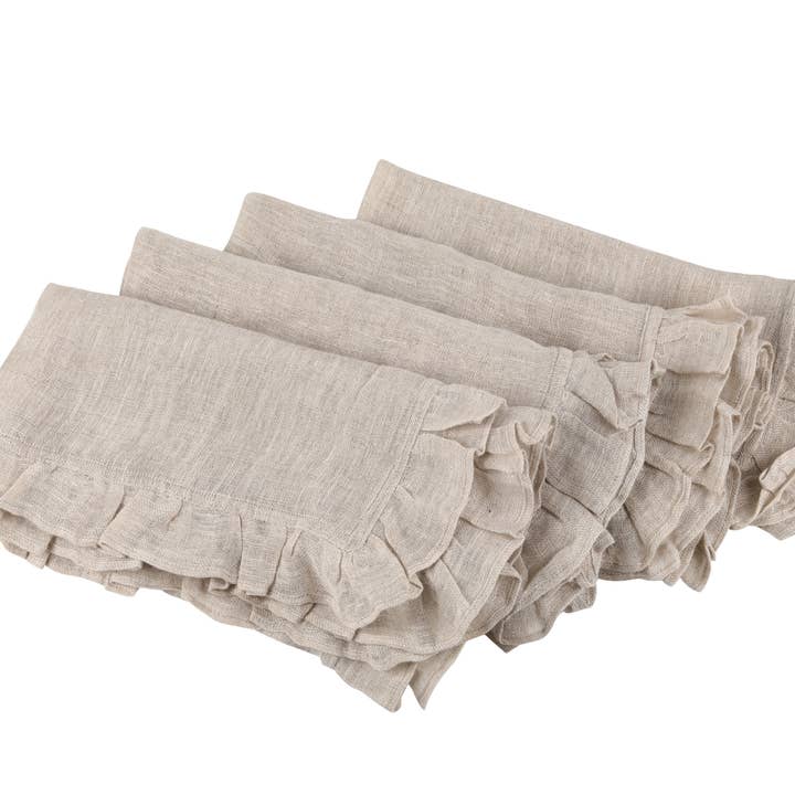 Native Linum - Wholesale Dinner & Cloth Napkin - Ruffle Napkins