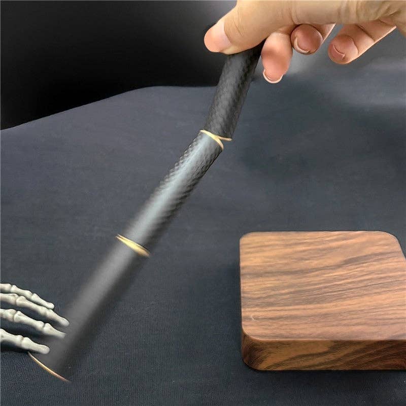 BLACK EDC Fidget Toys Stress Relief For Adults Magnetic Metal Carbon Fiber Three-Section Stick Rotating Creative Gift for wholesale on Faire8