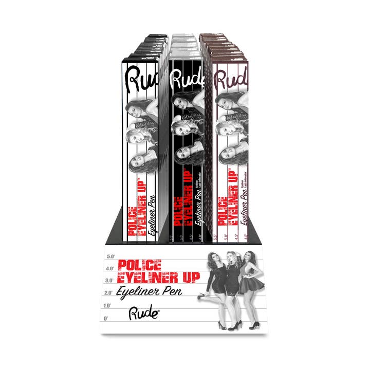 Police Eyeliner Up Eyeliner Display Set, 24 pcs for wholesale by Rude Cosmetics