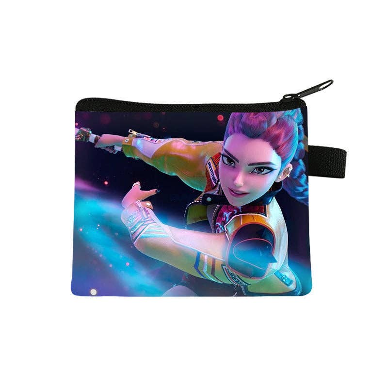 Auraquise - Vente Porte-monnaie – enfant - Porte-monnaie Mini Imprimé Anime Chasseurs de Démons K-Pop Porte-clés & Cartes Portable Petit Portefeuille Mignon15