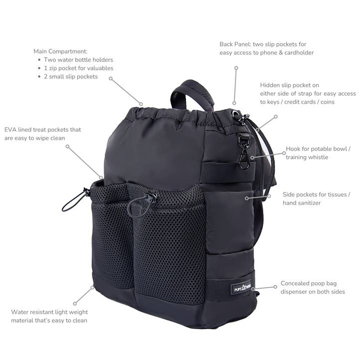 Pups & Bubs - Wholesale Pet Treat Bag - Dog - Everyday Dog Walking Bag | Treat Pouch | Pet Bag | 3 Colors9