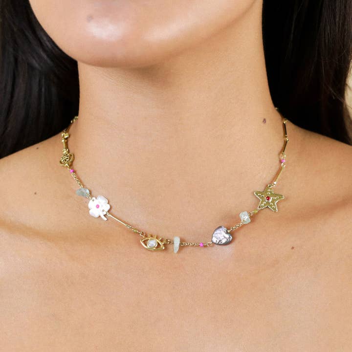 ANGELICA colar curto 5 elementos por atacado de Franck Herval