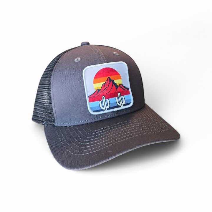 PNW Apparel - Wholesale Trucker Hat - Unisex - Desert Sunset Trucker Hat Cactus Mountain Snapback18